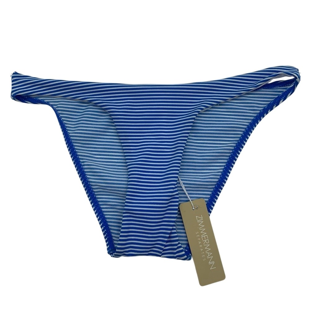 NWT Zimmermann Womens Low Bikini BOTTOM Marina‎ Stripe Blue/White Size 2/4